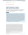 Aspirin Withdrawal In Patients With Coronary Artery Diseas cover