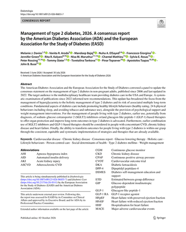 MANAGEMENT OF TYPE 2 DIABETES, 2026 cover