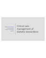 CRITICAL CARE MANAGEMENT OF DIABETIC KETOACIDOSIS cover