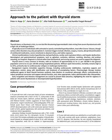 Approach To The Patient With Thyroid Storm cover
