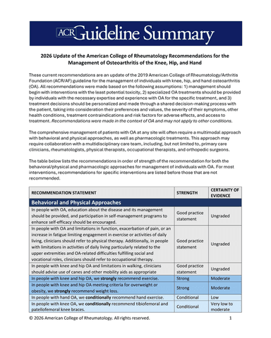 2026 Update Of The American College Of Rheumatology Recommendations cover