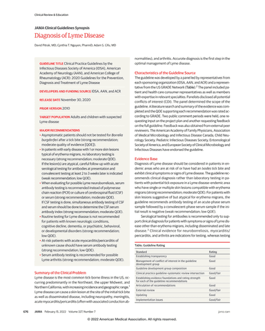 DIAGNOSIS OF LYME DISEASE cover