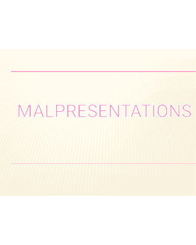 MALPRESENTATIONS MALPRESENTATIONS cover