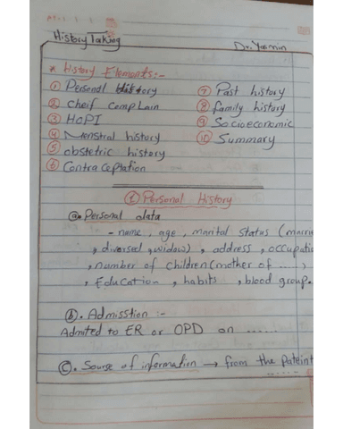 Summary of Obstetric History Taking and Physical Examination cover