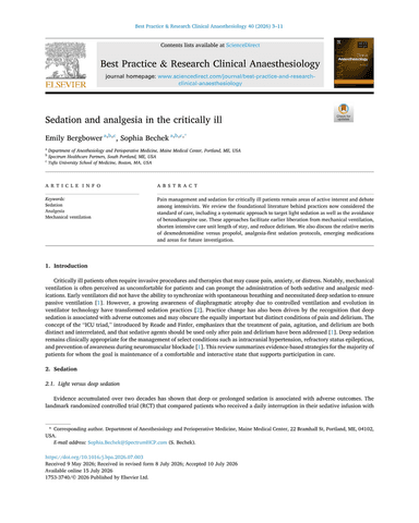 SEDATION AND ANALGESIA IN THE CRITICALLY ILL cover