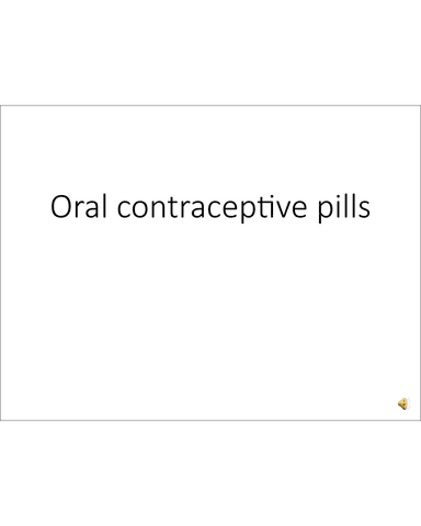 ORAL CONTRACEPTIVE PILLS cover
