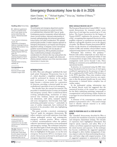 EMERGENCY THORACOTOMY: HOW TO DO IT IN 2026 cover