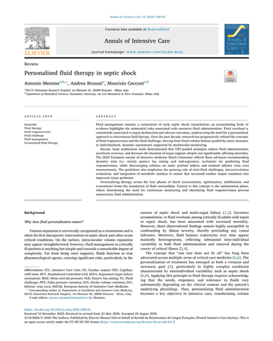 PERSONALISED FLUID THERAPY IN SEPTIC SHOCK cover