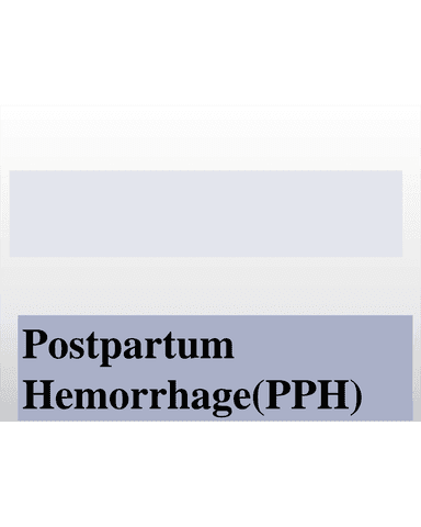 Postpartum Haemorrhage (PPH): Prevention, Resuscitation, and Management cover
