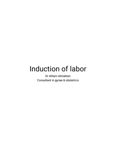 INDUCTION OF LABOR cover