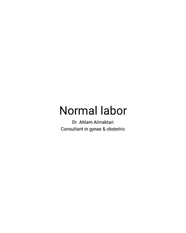 NORMAL LABOR cover