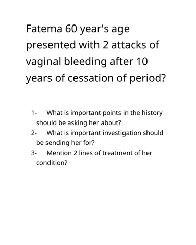 Gynaecology OSCE Station: Postmenopausal Bleeding History, Workup, and Management cover