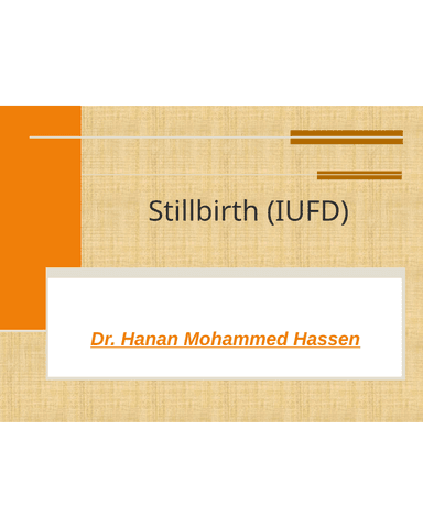 STILLBIRTH (IUFD) cover
