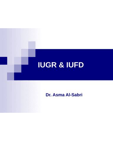 IUGR & IUFD cover