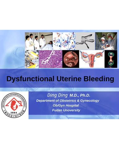 Dysfunctional Uterine Bleeding (DUB): Pathophysiology and Management cover
