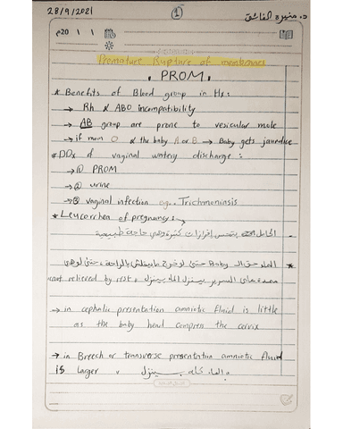 Premature Rupture of Membranes (PROM & PPROM): Clinical Summary cover