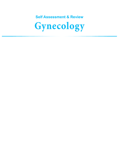 Self Assessment & Review: Gynaecology (Sakshi Arora Hans) cover